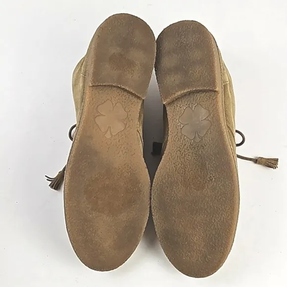 Lucky Brand Eberline Tan Suede Leather Lace Up Desert Ankle Bootie Size 10