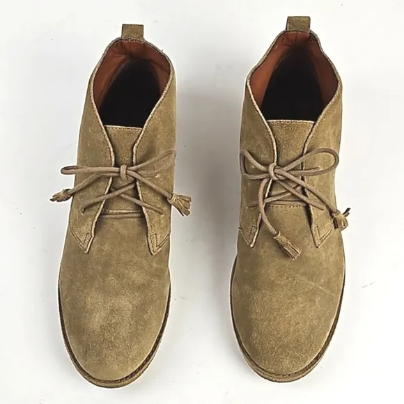 Lucky Brand Eberline Tan Suede Leather Lace Up Desert Ankle Bootie Size 10