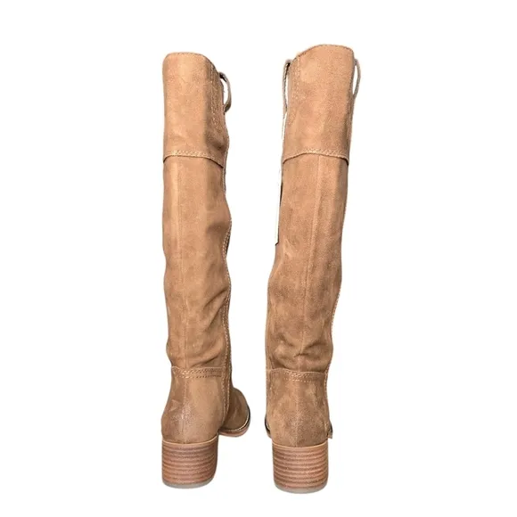 Lucky Brand Hybiscus Extra Wide Calf Riding Boots Desert Palm Brown Size 7