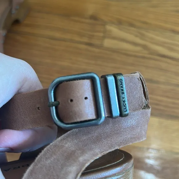 🆕🏷️Lucky Brand Leather Wooden Clog Sandals