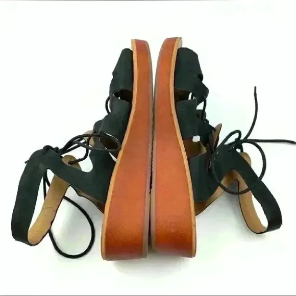 Lucky brand sandals Haley size 8 38 black leather