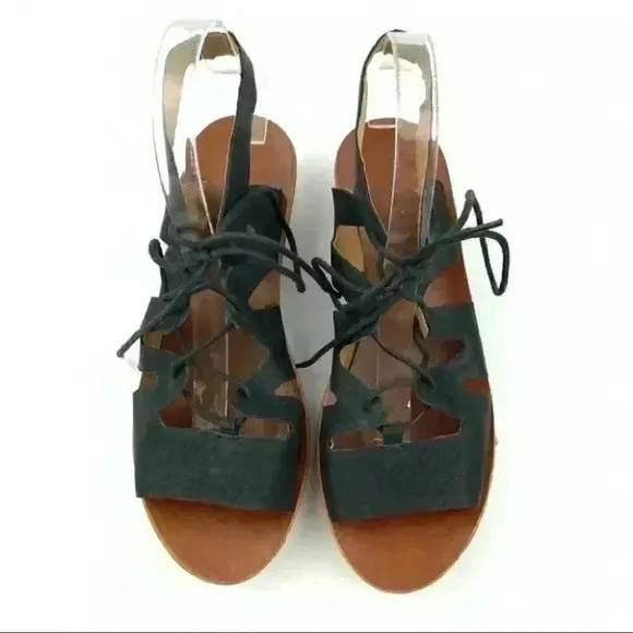 Lucky brand sandals Haley size 8 38 black leather