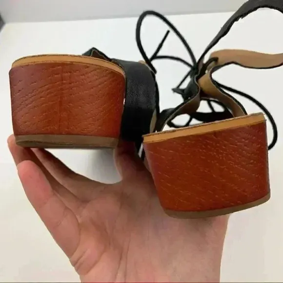 Lucky brand sandals Haley size 8 38 black leather