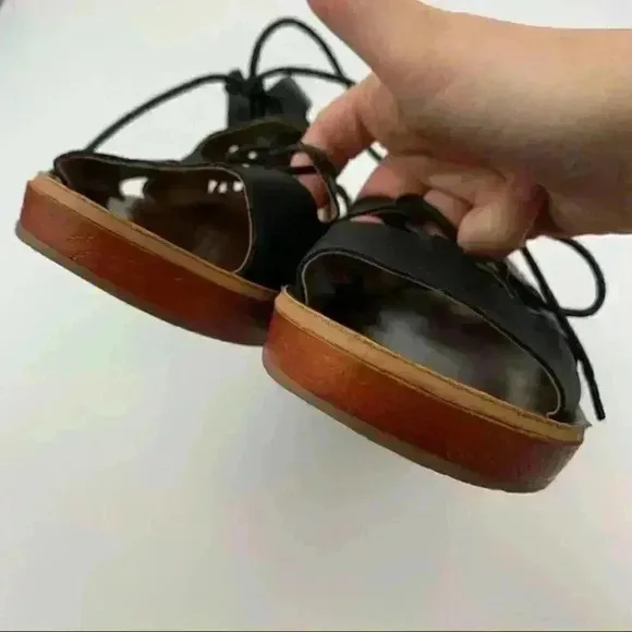 Lucky brand sandals Haley size 8 38 black leather
