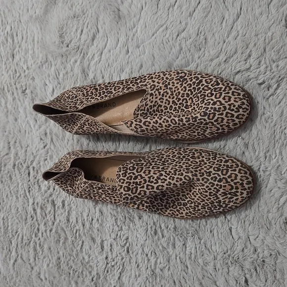 Lucky Brand slip animal print slip on loafers