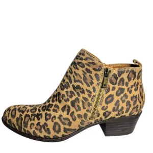 Lucky Brand Women's Basel Leopard Print Block Heel Ankle Booties Size 9.5 NWOT