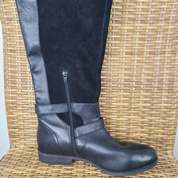 Lucky Brand Zosha Boots Black Suede Leather Over the Knee Tall Size 11