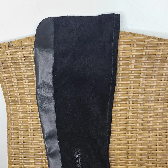 Lucky Brand Zosha Boots Black Suede Leather Over the Knee Tall Size 11