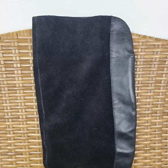 Lucky Brand Zosha Boots Black Suede Leather Over the Knee Tall Size 11