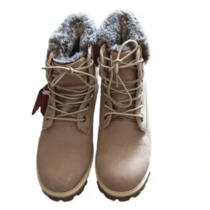 LUGZ Womens Convoy Faux Fur Lace Up Casual Boots Ankle Mid Heel 2-3&quot;