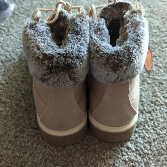 LUGZ Womens Convoy Faux Fur Lace Up Casual Boots Ankle Mid Heel 2-3&quot;