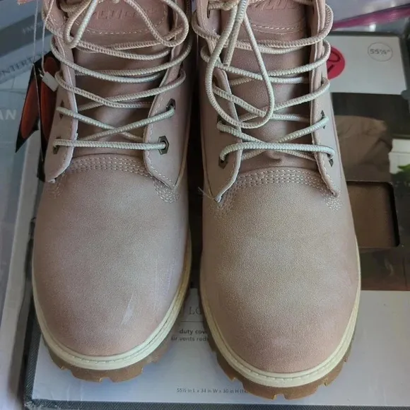 LUGZ Womens Convoy Faux Fur Lace Up Casual Boots Ankle Mid Heel 2-3&quot;