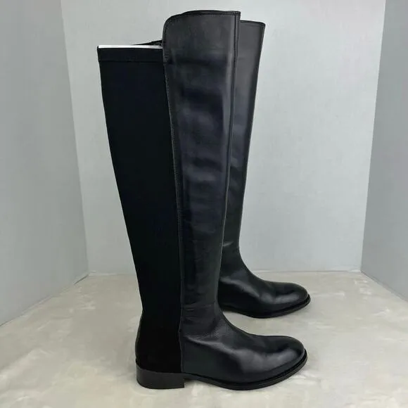 Luichiny Trend Lee Black Leather Stretch PanelOver The Knee 50/50 Zip Boots 7