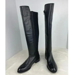Luichiny Trend Lee Black Leather Stretch PanelOver The Knee 50/50 Zip Boots 7