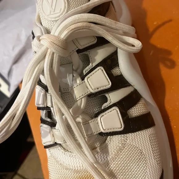 LV White Mesh and Monogram Canvas Archlight Sneakers