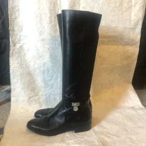 M. Kors size 7 TTS Hamilton tall riding boots black leather &amp; stretch back