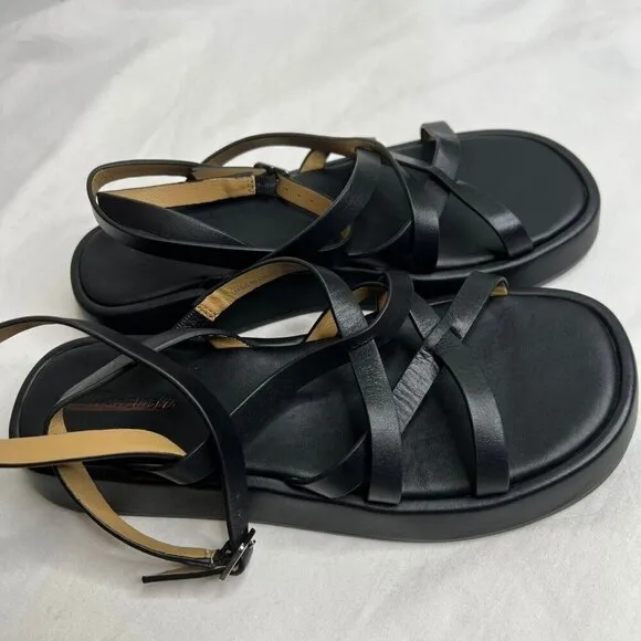 Madewell $118 The Sabina Flatform Sandal Black Size 6.5 NP287