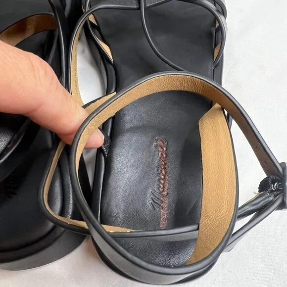 Madewell $118 The Sabina Flatform Sandal Black Size 6.5 NP287