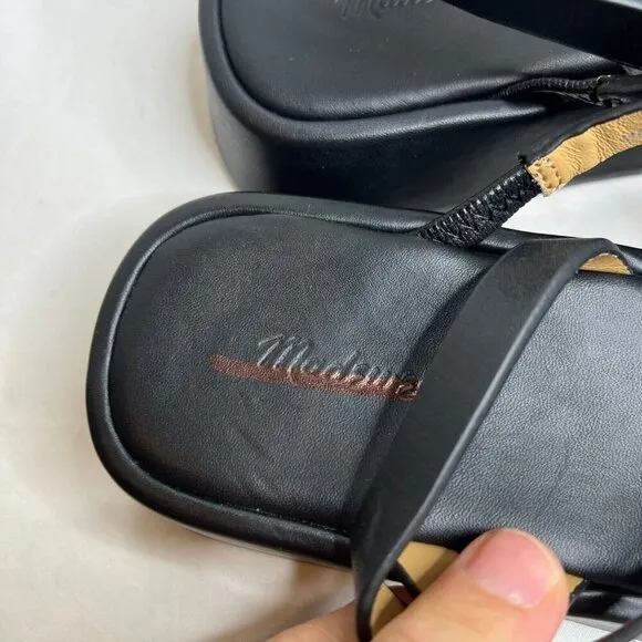 Madewell $118 The Sabina Flatform Sandal Black Size 6.5 NP287