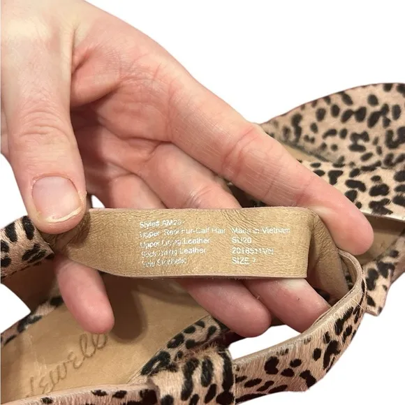 Madewell Alyssa Leopard Strappy Sandals Size 7 Calf Hair Block Heel