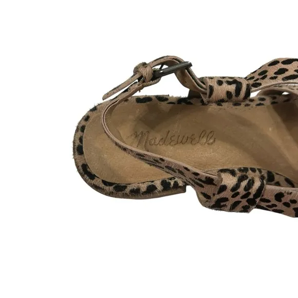 Madewell Alyssa Leopard Strappy Sandals Size 7 Calf Hair Block Heel