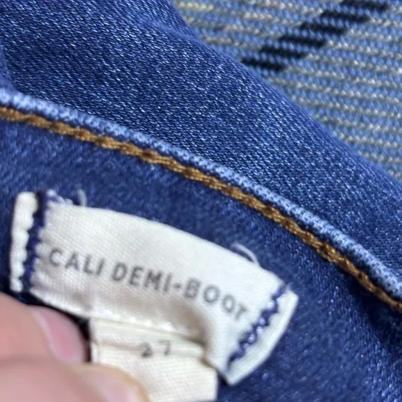 Madewell Cali demi boot jeans medium wash raw hem