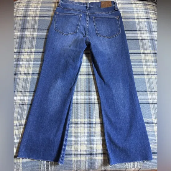 Madewell Cali demi boot jeans medium wash raw hem