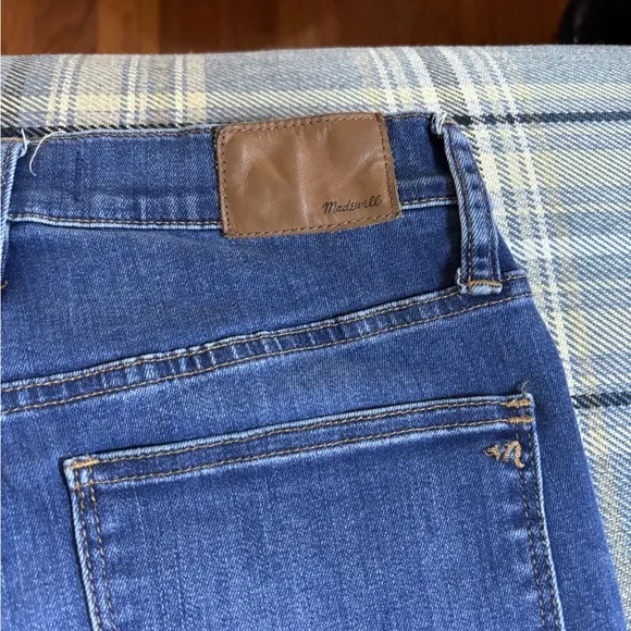 Madewell Cali demi boot jeans medium wash raw hem