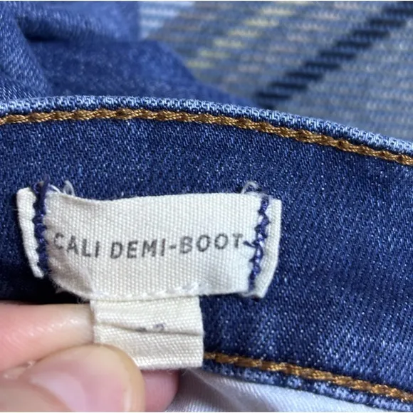 Madewell Cali demi boot jeans medium wash raw hem