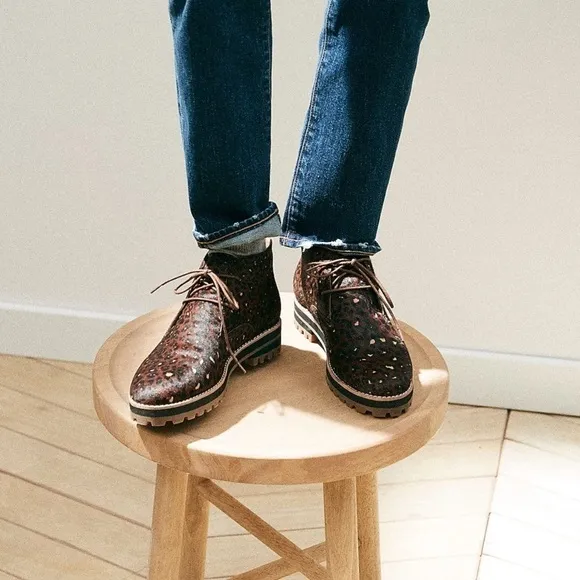 MADEWELL l The Wren Ankle Lace Up Boot in Painted Leopard Calf Hair NWOB 8.5