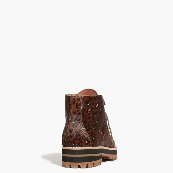 MADEWELL l The Wren Ankle Lace Up Boot in Painted Leopard Calf Hair NWOB 8.5