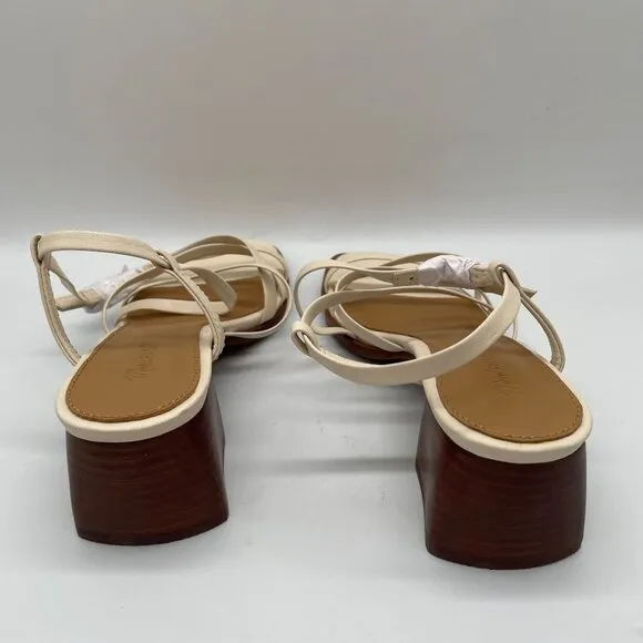Madewell The Alissa Strappy Sandal Ecru Sz 6 Strappy Block Heel Preppy NP299