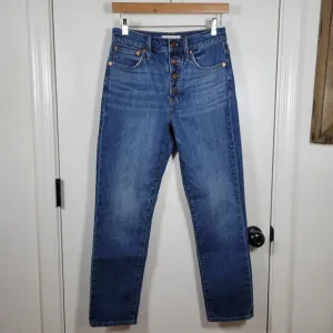 Madewell The Perfect Vintage Crop Jean Buttom Fly Size 25