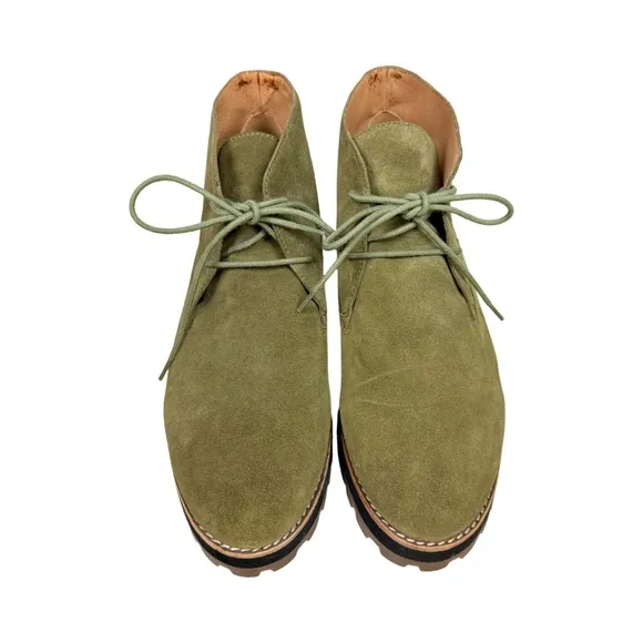 Madewell The Wren Boot in Lace Up Lug Sole Suede Bootie Preppy Gorpcore