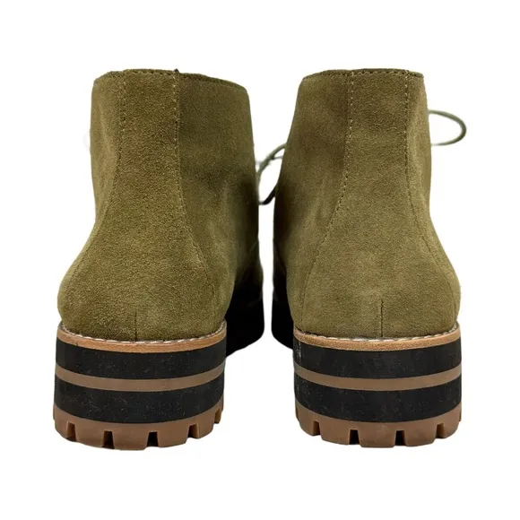 Madewell The Wren Boot in Lace Up Lug Sole Suede Bootie Preppy Gorpcore