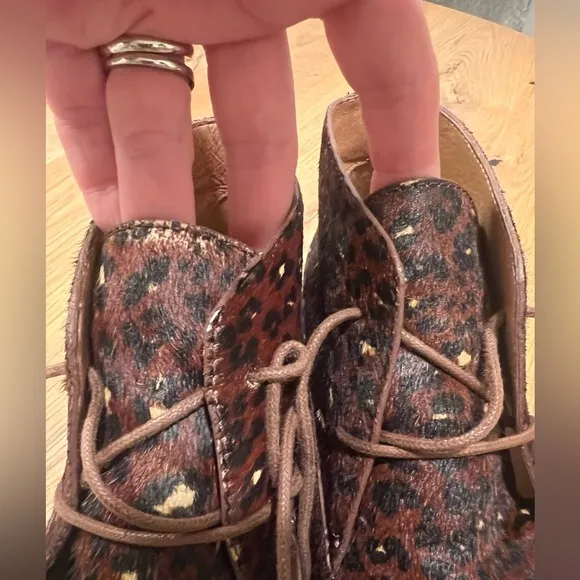 MADEWELL THE WREN BOOT IN PAINTED LEOPARD CALF HAIR, SIZE 8.5.