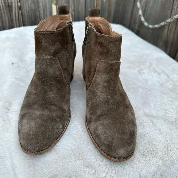 Madewell Women's Brenner Suede Ankle Booties Brown Size 9 Casual