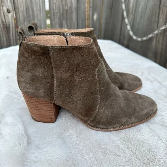 Madewell Women's Brenner Suede Ankle Booties Brown Size 9 Casual
