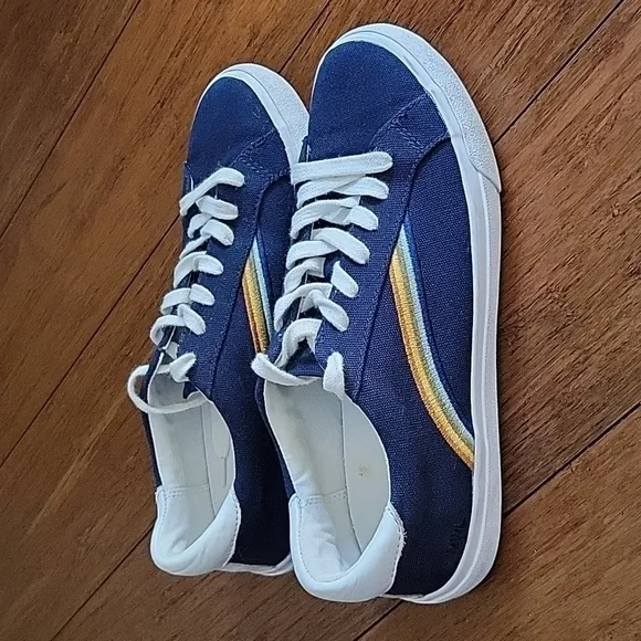 Madewell Women's Sidewalk Low-Top Sneakers W/Embroidered Rainbow, Sz 8.5