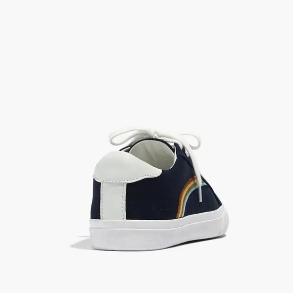 Madewell Women's Sidewalk Low-Top Sneakers W/Embroidered Rainbow, Sz 8.5