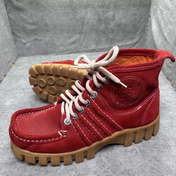 Mag Megamok Desert Boots 9.5 40 Red Lug Sole Bootie Lace Up