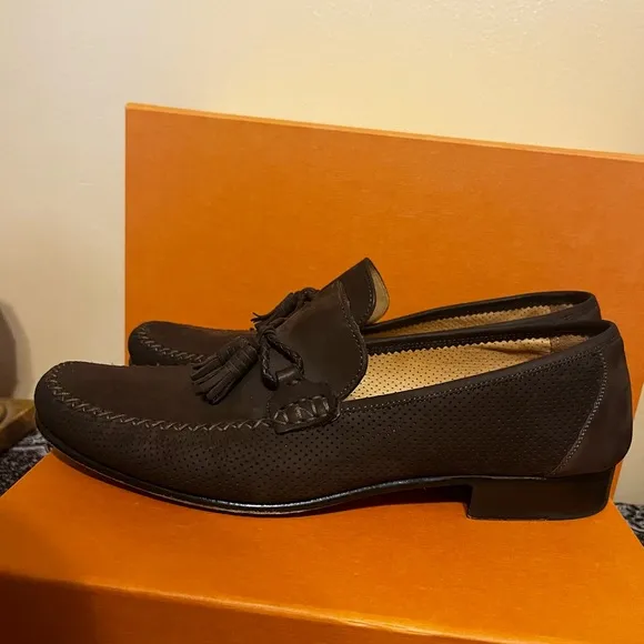 Magnanni Suede Loafers with Tassels - Size 12