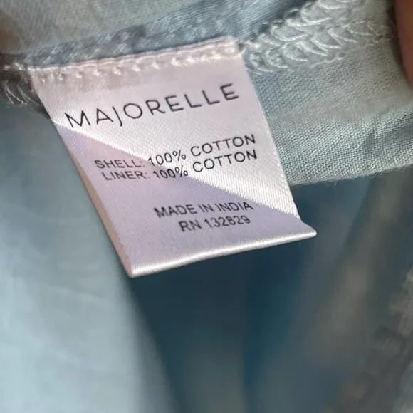 Majorelle Rum Runner Off Shoulder Midi Dress Blue Stripe Women's Size S