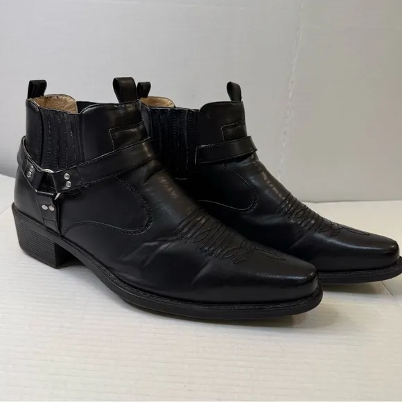 Malin London Western Cowboy Riding Ankle Boots