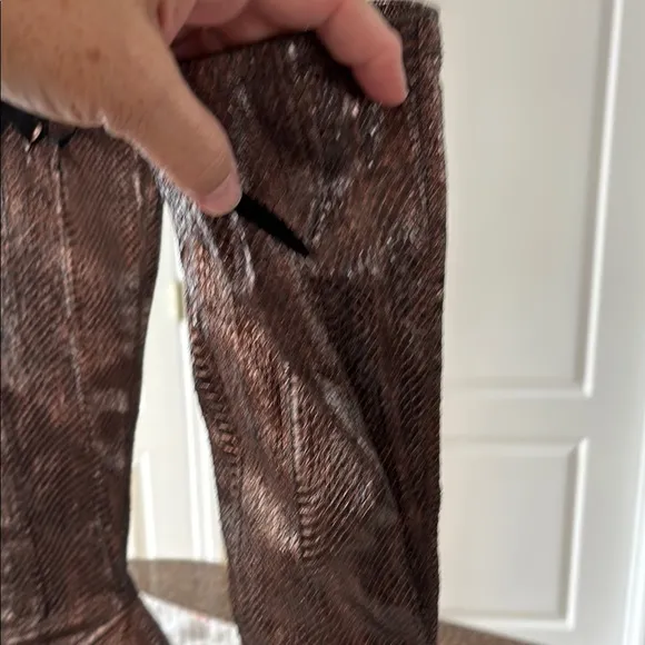 MANOLO BLAHNIK LADIES BRONZE SNAKE TALL HEEL STRETCH BOOTS-9