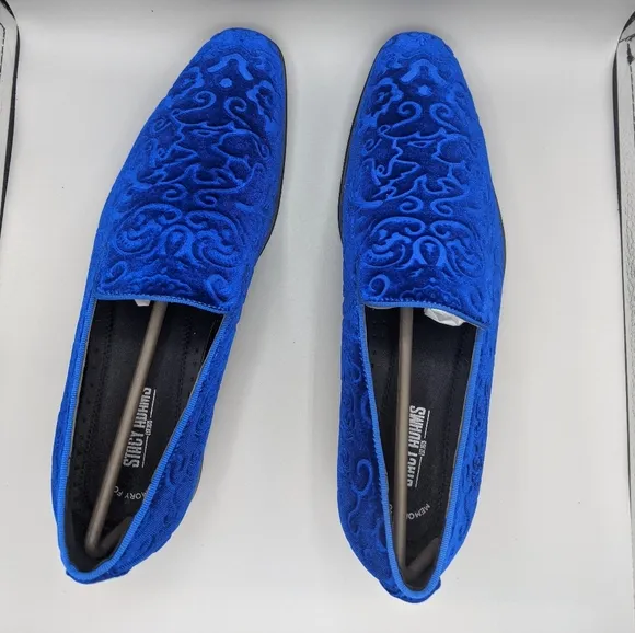 Man's Loafers Stacy Adams Saunders Velour Slip-On SZ 10