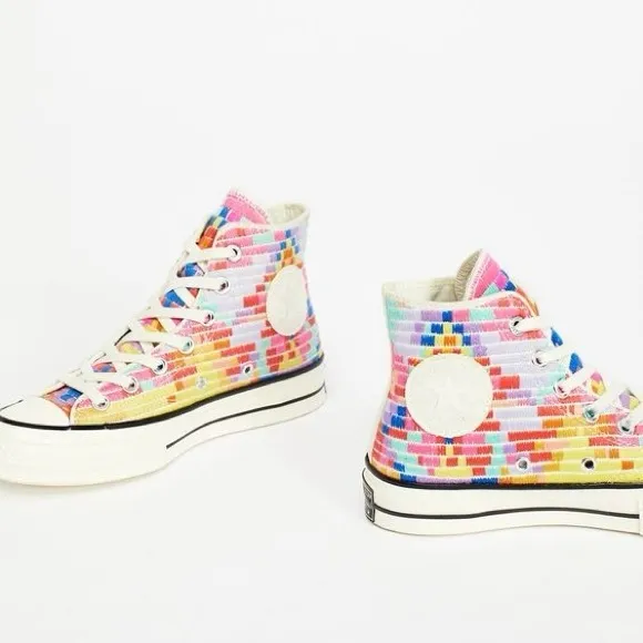 Mara Hoffman x Converse Chuck 70 Radial Hi Multicolor High-Top Sneakers Size 6