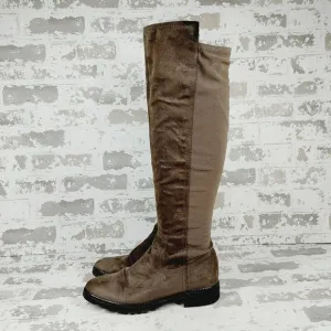 Marc Fisher Brown Suede Zip Up Knee High Riding Boots i944