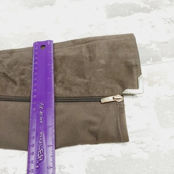 Marc Fisher Brown Suede Zip Up Knee High Riding Boots i944