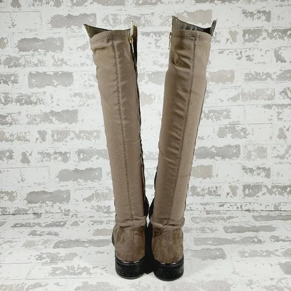 Marc Fisher Brown Suede Zip Up Knee High Riding Boots i944